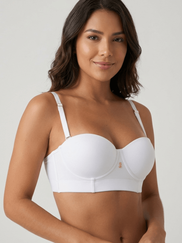 Brasier Strapless de Contorno Amplio y Espalda Ancha en Licra Nailon